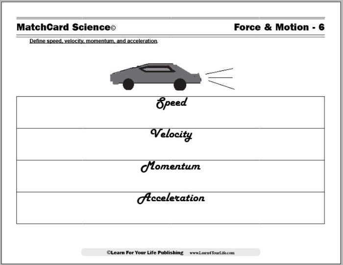 Worksheet on speed and velocity