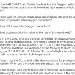 Gizmos photosynthesis lab answer key