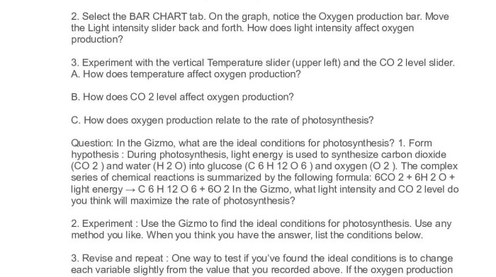 Gizmos photosynthesis lab answer key