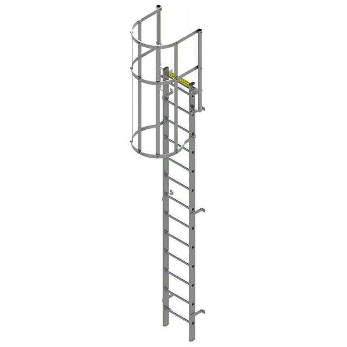 Fixed ladders without cages or wells