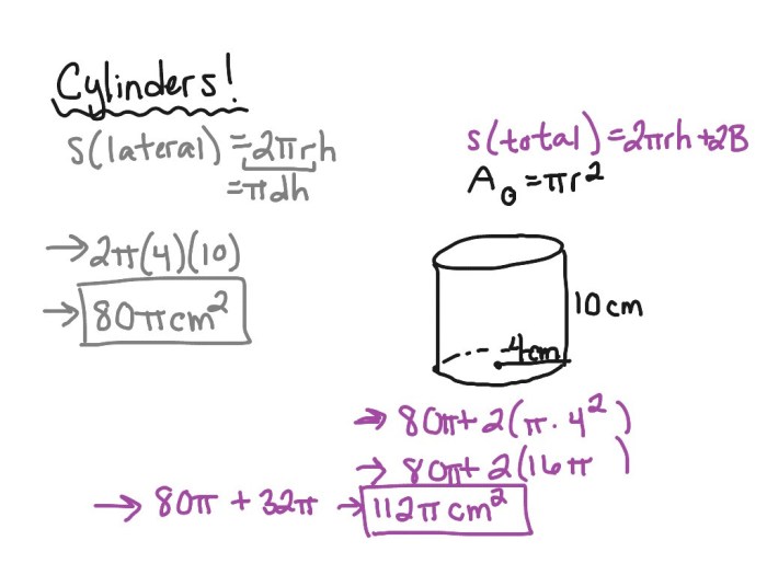 Surface area of prisms and cylinders worksheet answers