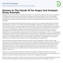 Sinners in the hands of an angry god analysis pdf